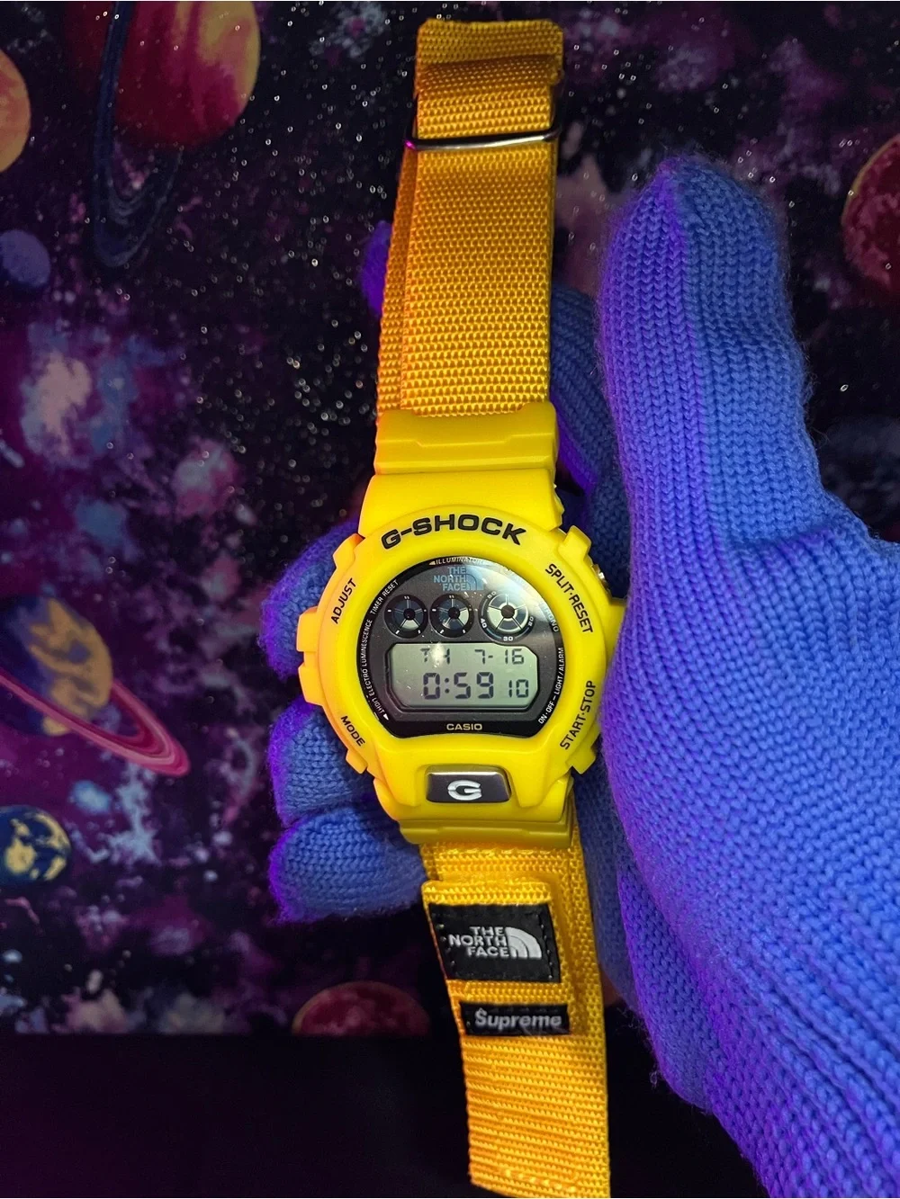 Custom G Shock Supreme Collab Yellow and Black Colorway